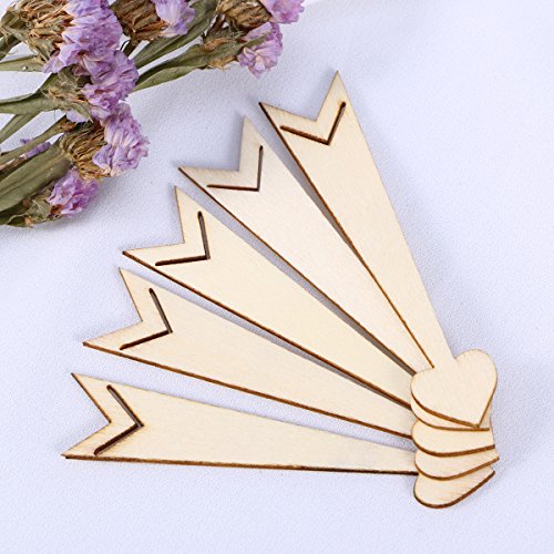 SUPVOX 20pcs Unfinished Wood Cutout Wooden Arrow Shape Natural Wood Pieces for DIY Arts Crafts Projects (Love Heart Arrow) - WoodArtSupply