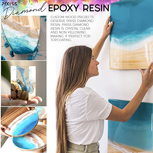 Epoxy Resin Crystal Clear Casting Resin for Epoxy and Resin Art | Pixiss Brand Easy Mix 1:1 (8-Ounce Kit) | Supplies for Tumblers, Jewelry Resin, Pixiss