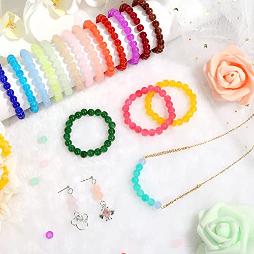 700 Piecess Glass Beads for Jewelry Making, 28 Colors 8mm Crystal Beads Bracelet Making Kit for Bracelet Jewelry Making and DIY Crafts shynek