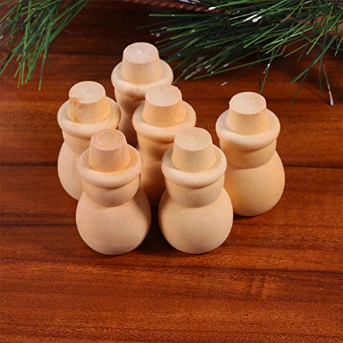 NOLITOY Wedding Topper 10pcs Unfinished Wood Snowman Christmas Snowman Blank DIY Wooden Snowman Peg Dolls for Christmas Party Decoration Leupold Hat NOLITOY