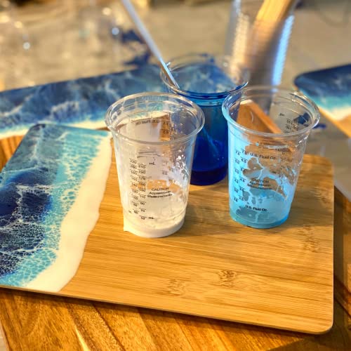 [Pack of 100] Disposable Measuring Cups for Mixing Epoxy Resin - Measurements in mL and Oz - Bonus Pack With 25 Applicator Sticks, 25 Mixing Sticks EpoxyStix