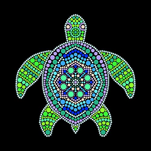 Plaid Sea Turtle Mandala Modern Dot Kit, 14" x 14" Paint by Numbers for Adults and Kids, Easy-to-Follow DIY Crafts, Art Supplies with A Textured Plaid
