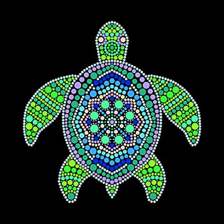 Plaid Sea Turtle Mandala Modern Dot Kit, 14" x 14" Paint by Numbers for Adults and Kids, Easy-to-Follow DIY Crafts, Art Supplies with A Textured Plaid