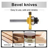 Tongue and Groove Router Bit Set, 2 Pcs 1/4 Inch Shank Router Bit Kits Wood Door Flooring 3 Teeth Adjustable T Shape Wood Milling Cutter Woodworking HOHXEN