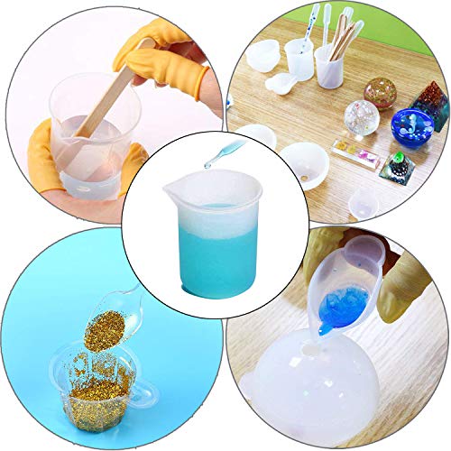 Woohome 38 PCS Epoxy Resin Tools Kit, Silicone Mold Tool Included 5 PCS Resin Measuring Cup, Silicone Mixing Cups, Silicone Scraper, Silicone Stick, Woohome