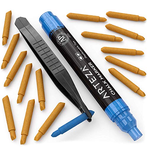 ARTEZA Pastel Liquid Chalk Markers, Set of 16 with 16 Replaceable Chisel Tips, Tweezers, Labels, Stencils - Erasable, Water-Based Pens Ideal for ARTEZA