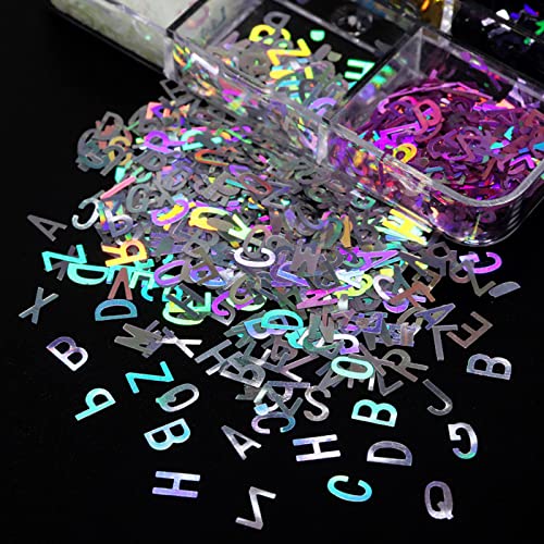 Ankexin English Letters Glitter Sequins Flakes Resin UV Epoxy Mold Fillings Nail Decor - WoodArtSupply