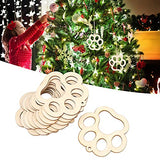30 Pcs Unfinished Blank Wooden Bear Paw Shape Slices Discs DIY Craft Pieces Small Wooden Piece Embellishments for Wedding Christmas Party Pssopp