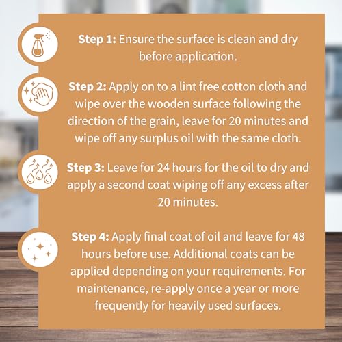 Furniture Clinic Boiled Linseed Oil for Wood Furniture & More Restore a Finish for Furniture, Table Tops, Stone & Metal Wood Care for Interior Oak, Furniture Clinic