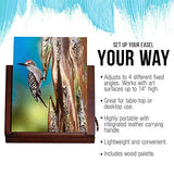 U.S. Art Supply Walnut Solana Adjustable Wood Desk Table Easel with Storage Drawer, Paint Palette, Premium Beechwood - Portable Wooden Artist US Art Supply