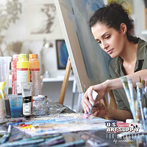 U.S. Art Supply Artists Oil Color Paint, Titanium White, 2 Extra-Large 100ml Tubes - Professional Grade, Excellent Tinting Strength, Mixable - U.S. Art Supply