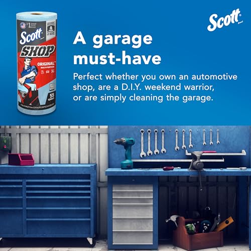 Scott® Shop Towels Original (75147), Blue, (55 Towels/Roll, 12 Rolls/Case, 660 Towels/Case) SCOTT SHOP ORIGINAL