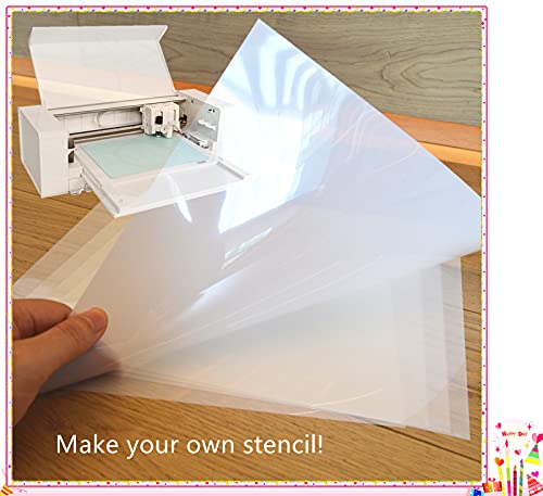 ZHluja 12-Pack 7.5 mil 12x12 inch Blank Stencil Sheet for Cricut Vinyl,Acetate Milky Translucent PET, Silhouette, Craft Template Material ZHluja