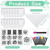 Jutom 38 Pcs DIY Baby Bibs Decorating Sets Includes 14 White Baby Bibs 10 Fabric Paint Markers 14 Stencils, 2 Ply Cotton Drool Bibs Plain Baby Shower Jutom