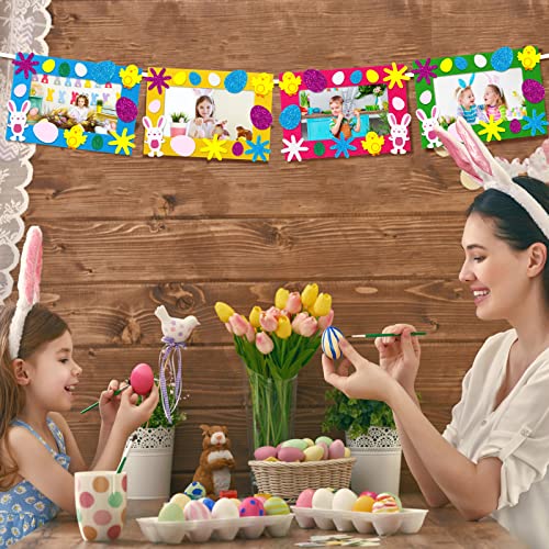 232 Pieces Easter DIY Picture Frames Craft Kit for Kids 32 Pieces Fall Felt Photo Frames with 200 Easter Pieces Self Adhesive Stickers for Easter Ferraycle