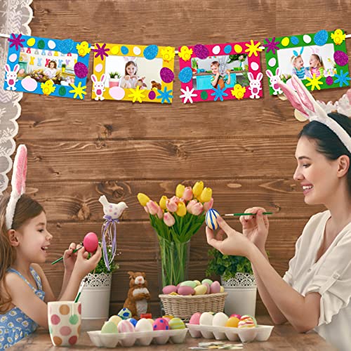 232 Pieces Easter DIY Picture Frames Craft Kit for Kids 32 Pieces Fall Felt Photo Frames with 200 Easter Pieces Self Adhesive Stickers for Easter - WoodArtSupply