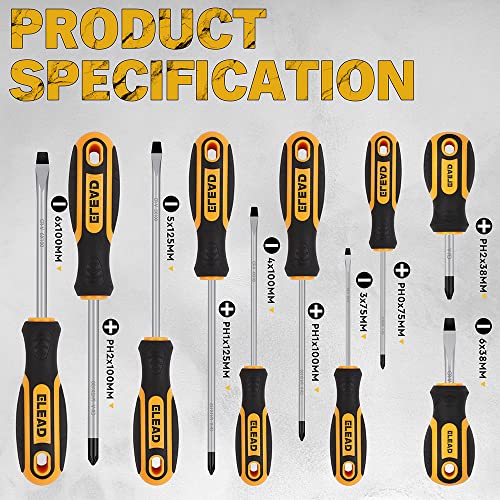 11PCS Screwdriver Set 5 Phillips and 5 Slotted Tips magnetic screwdriver set screw driver work on small screws as well as large. Magnetizer ELEAD
