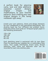 Cross Stitch Chart & Pattern Sketchbook: Four Sizes of Stitch Count Graphs on 10 Square Grid with Fill In Floss Charts (Fan-Craft-Tastic Fiber Art Ceydebne