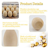 LNQ LUNIQI 10Pcs Unfinished Wooden Eggs 2.5 Inch Smooth Flat Bottom Unpainted Eggs Fake Wooden Eggs for Crafts, Easter Decorations and Gifts LNQ LUNIQI