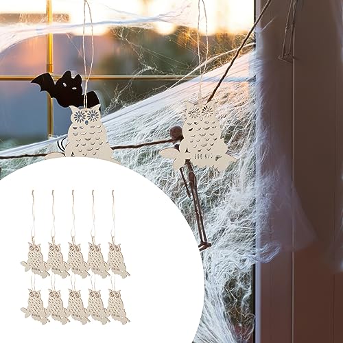 SEWACC 1 Set owl Wood Chips Halloween Decor Halloween Supplies Owl Wood Slices Unfinished Wood Chips DIY Wood Boards Halloween Adorn Wood Decor DIY SEWACC