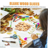 COHEALI 100Pcs Wooden Cutout Wood Circles with Holes Graffiti Chips Blank Decorate Wooden Wood Carving Hollow Out Wafer Crafts Wood Round Wood COHEALI