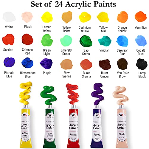 WA Portman 24pk Acrylic Paint Set - Lightfast Acrylic Paint Set for Adults and Children - Acrylic Set is a Great Addition to Painting Supplies and - WoodArtSupply