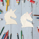 Unicorn Head Hanging Wood Animal Head Shape Unfinished Wood with Twines Unicorn Shape DIY Craft Ornament for Christmas Wedding Birthday Birthday Lamantery