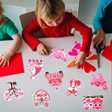 48 Sets Valentines Day Crafts Kit for Kids Valentines Heart Owl Crafts DIY Valentines Tree Ornament Kit Make Your Own Valentines Craft Projects Outus
