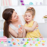 WATINC 24pcs Mini Squeeze Stress Balls, Fruit Animal Fidget Toys Party Favors for Kids, Sensory Stress Relief Squeeze Toy with Water Beads, Cute WATINC