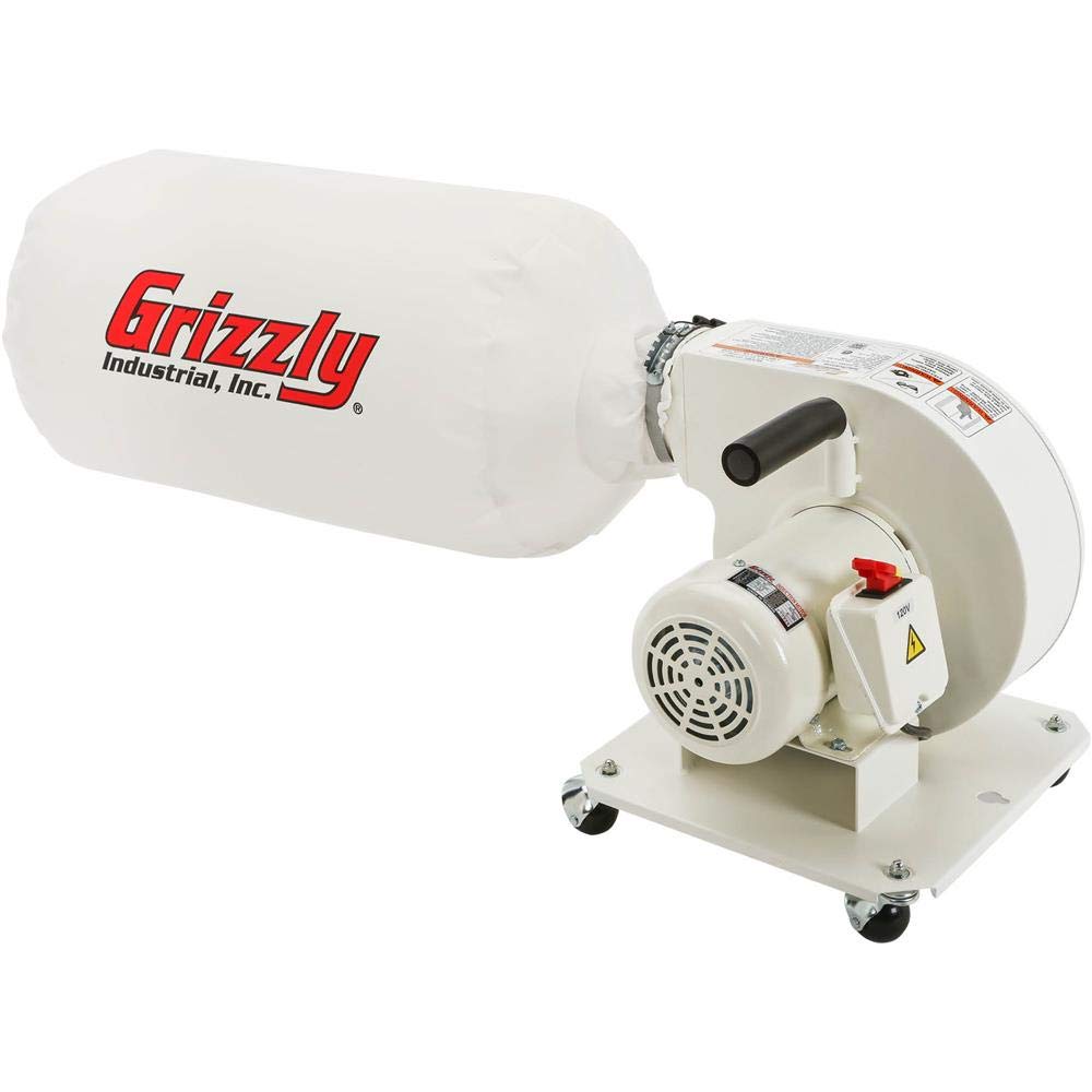 Grizzly Industrial G1163P - 1 HP Light Duty Dust Collector - Polar Bear Series - WoodArtSupply