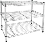 YSSOA 3-Tier Heavy Duty Storage Shelving Unit,Chrome,24.02" D x 13.78" W x 21.97" H inch, 1 Pack YSSOA