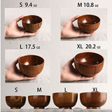Cospring Handmade Wood Bowl, Mug, for Rice, Soup, Dip, Coffee, Tea, Decoration (4PCS Jujube Bowls, M: 4.5'' Dia x 2.6'' High) Cospring