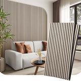 2 Pack Acoustic Wood Wall Panels, 47.2'' x 23.6'' Wood Slat Wall Panels for Interior Wall Decor 3D Fluted Sound Absorbing Panel, White Vine DGSL