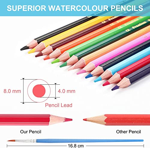 Heshengping, 41pcs Sketching Pencil Set Drawing Sketch Kit Graphite Pencils Charcoal Pencils Watercolor Pencils Blending Stumps 50page sketchbook, - WoodArtSupply