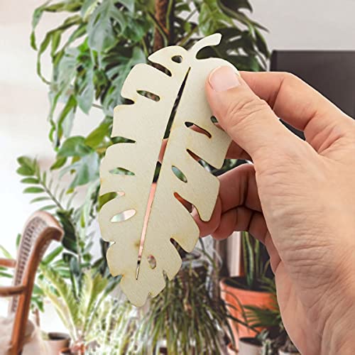 Summer-Ray 20 Wooden Monstera Leaves Laser Cutout DIY Craft Party Decoration Art Embellishment Room Decoration Summer-Ray.com