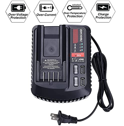 CMCB104 V20 Battery Fast Charger Replacement for Craftsman V20 Craftsman 20V max Lithium Compact Batteries Lithium Battery CMCB202 CMCB204 CMCB206 - WoodArtSupply