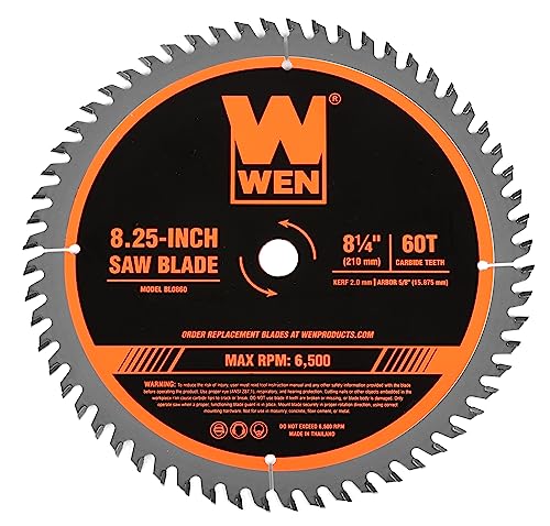 WEN BL0860 8.25-Inch 60-Tooth Fine-Finish Carbide-Tipped Circular Saw Blade WEN
