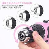 FASTPRO 42-Piece 12V Pink Drill kit, Lithium-ion Cordless Drill Driver, 3/8 in. Drill Driver Set with One 1.5 Ah Batteries, Charger and Tool Bag FASTPRO