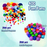 FUNZBO Arts and Crafts Supplies for Kids - 1200+ pcs Craft Supplies, Christmas Gifts for Kids, Craft Kits with Pipe Cleaners, Pom Poms for Crafts & FUNZBO