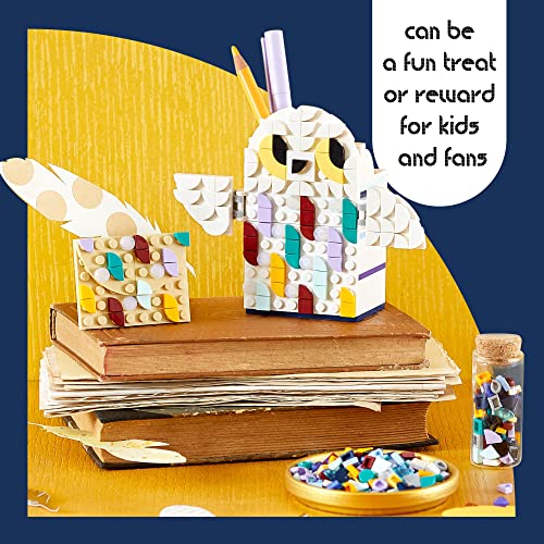 LEGO DOTS Harry Potter Hedwig Pencil Holder 41809, Craft Set for Kids Age 6+ with Hedwig The Owl Pencil Holder and Note Holder. Back to School Gift LEGO