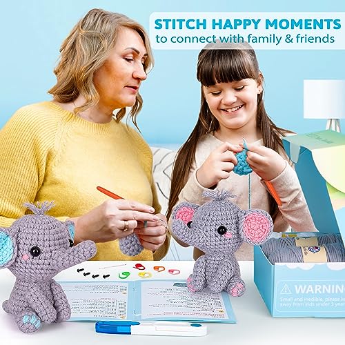 CROCHETTA Crochet Kit for Beginners, Beginner Crochet Starter Kit with Step-by-Step Video Tutorials, Learn to Crochet Kits for Adults Kids, DIY CROCHETTA