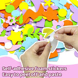 Hifunwu 24 Pcs Foam Easter Eggs for Crafts Easter Foam Crafts Stickers Set with Rhinestones Easter Crafts for Kids Party Favors Supplies Hifunwu
