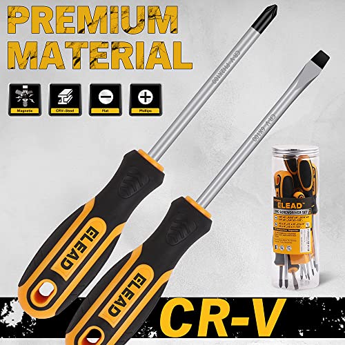 11PCS Screwdriver Set 5 Phillips and 5 Slotted Tips magnetic screwdriver set screw driver work on small screws as well as large. Magnetizer ELEAD