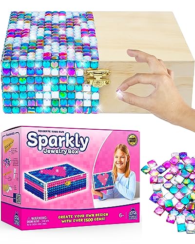 PURPLE LADYBUG Decorate Your Own Sparkly Little Girls Jewelry Box - Arts and Crafts for Kids Ages 6-8 Girls, Crafts for Girls 8-12 - Great 6 7 8 Year PURPLE LADYBUG