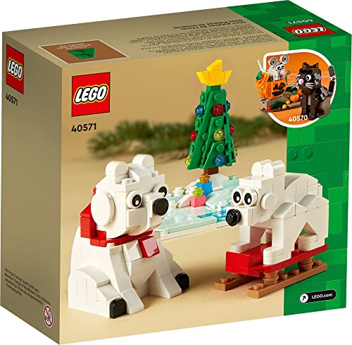 LEGO Wintertime Polar Bears 40571 Christmas Décor Building Kit, Polar Bear Gift, Great Stocking Stuffer for Kids, Features a Christmas Tree Toy and - WoodArtSupply