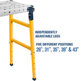 FUNTECK Versatile Portable Steel Work Platform and Welding Table with Casters | 55 x 14-inch Galvanized Tabletop | 1100 lbs. Load Capacity | FUNTECK