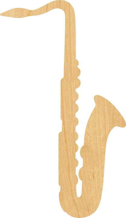 3 Pcs Saxophone Supply 3" Wooden Shape Ornaments Unique Unpainted Smooth Surface Unfinished Laser Cutout Wood Sheets Boards for Crafts 1/8 Inch Thick