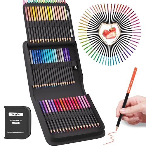 TongFu Color Pencil Set, 72 Colored Pencils for Adult Coloring Books, Oil Based Soft Core, Coloring Pencils for Sketching, Shading, Blending, Drawing - WoodArtSupply