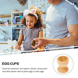 Kisangel 12pcs Unfinished Wood Easter Egg Stand Wooden Egg Cup Holders Wooden Egg Stands for Display(Wooden Egg Tray) Kisangel