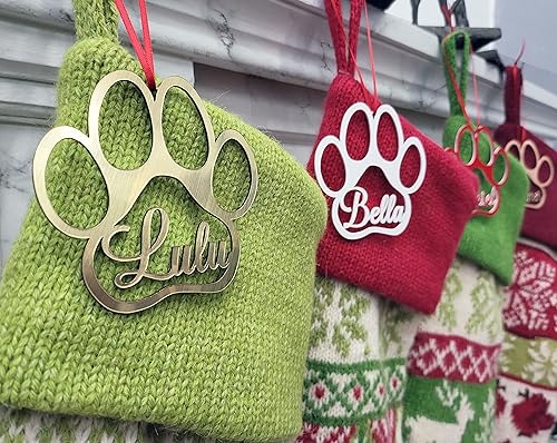 Christmas Stocking Name Tags Personalized Stocking Wood Letters Custom Gold White Name Tags Christmas Rustic Country Farmhouse Cutout Modern CHRISTMAS-STOCKINGS-BY-STOCKINGFACTORY